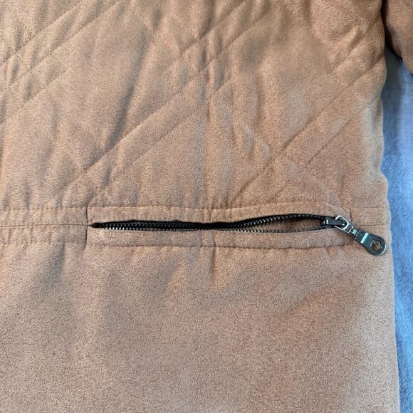 VTG Forecaster of Boston Quilted Barn Jacket Coat Men's Large Brown Faux Suede - Picture 7 of 15